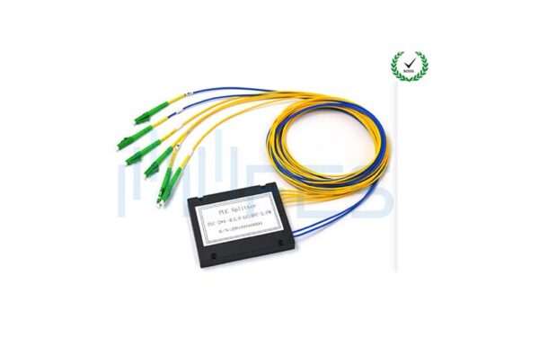 Corning 2x4 PLC fiber optic splitter with LC/APC connector in ABS module